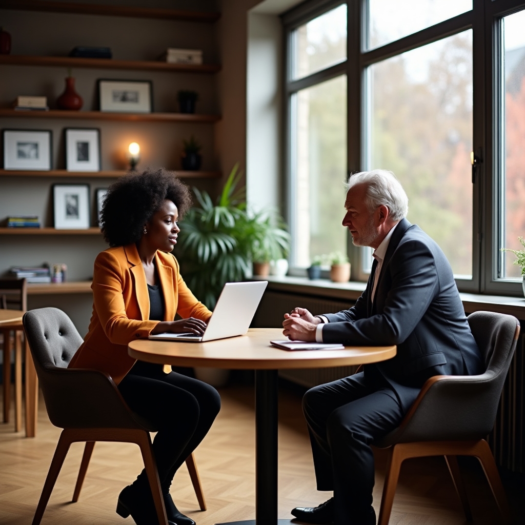 Coaching session in a Sheffield professional office environment